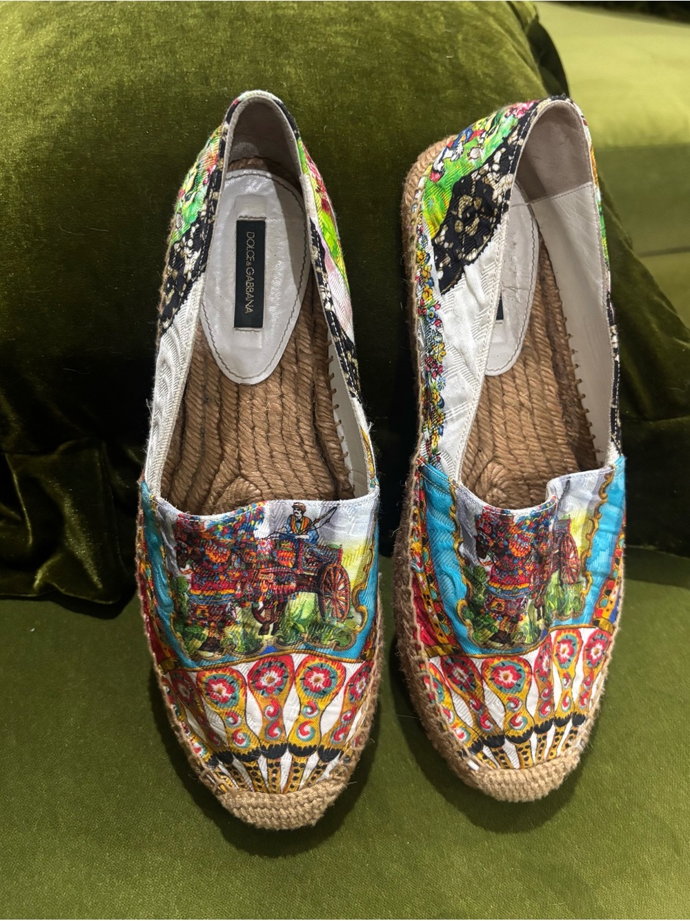 Dolce & Gabbana Colorful Printed Canvas Espadrilles